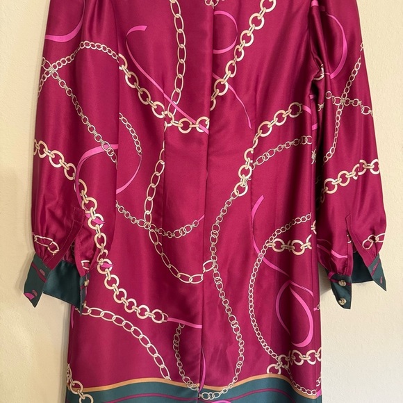 ANN TAYLOR CHAIN PRINT MOCK NECK SHIFT DRESS SZ XS - Picture 11 of 16